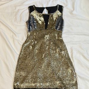 Zara gold spangle dress xs